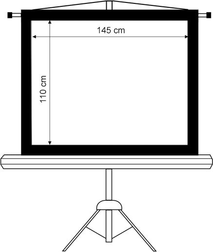 Maclean Universelle Projektionswand für mobile Nutzung 4:3 72»