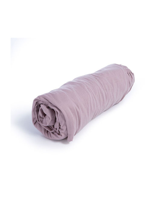 Nef-Nef Homeware Bettlaken für Einzelbett mit Gummiband 100x200+30cm. Jersey 1-amethyst