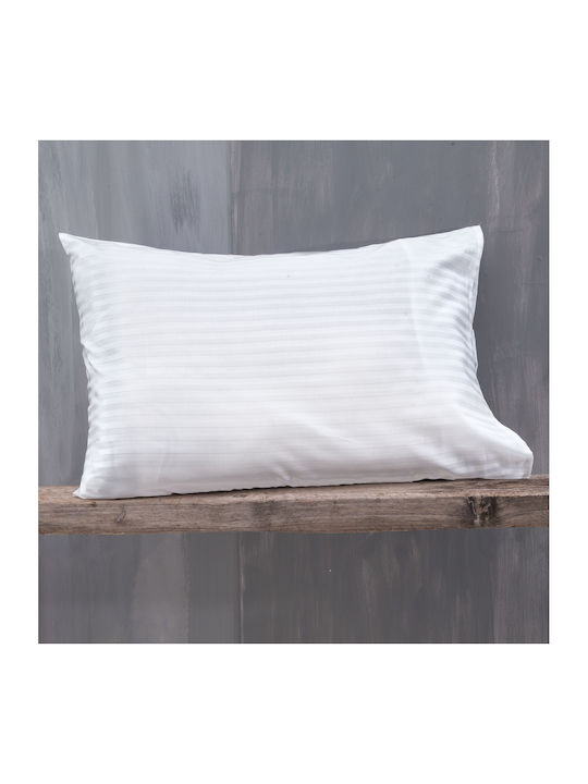 Rythmos Satin Stripes Σεντόνι King Size 280x300εκ. Λευκό