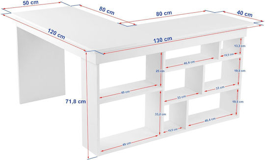 Schreibtisch Vesper Holz Weißkiefer 130x50x72cm