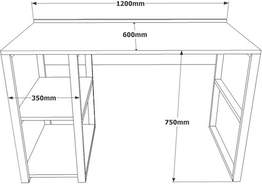 Schreibtisch Ml8a Holz Pine 120x60x75cm