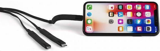 Livoo Tea230n Datenkabel Micro-USB USB Typ-C Blitzschlag 1,2 m Schwarz