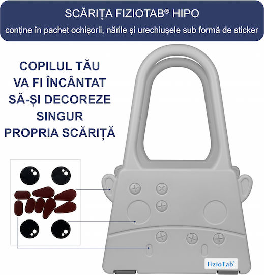 Fiziotab Scăunele Trepte Pentru Copii Mâner Două Niveluri Suprafață Antiderapantă Baie Bucătărie Hipo Gri