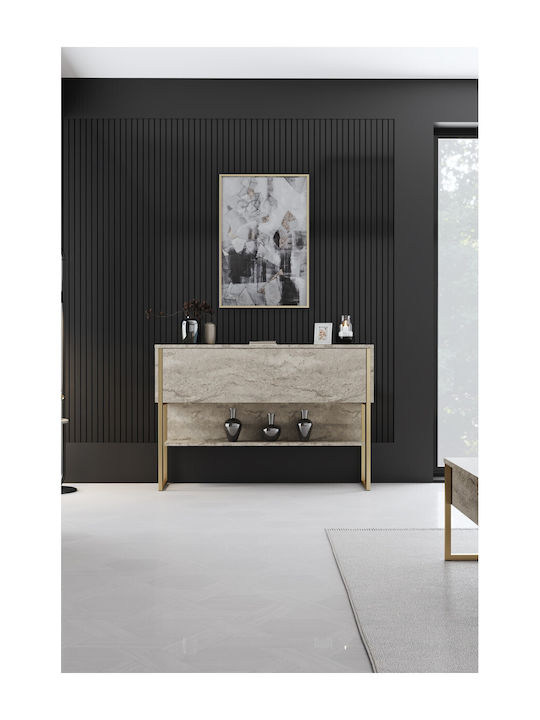 Sideboard Luxe Wooden Travertine - Gold 120x30x80cm
