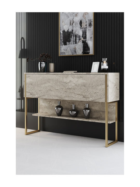 Sideboard Luxe Wooden Travertine - Gold 120x30x80cm