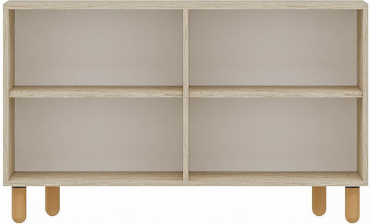 Sideboard Tiger Wooden Travertine Beige-oak 120x29.6x73.6cm