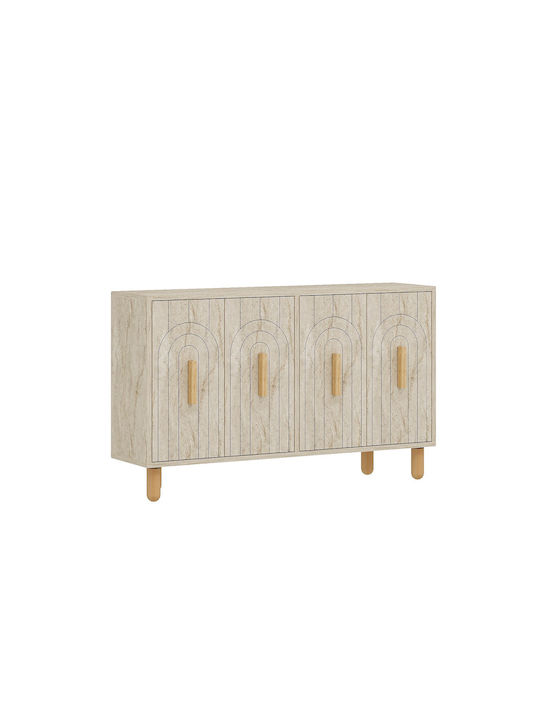 Sideboard Tiger Wooden Travertine Beige-oak 120x29.6x73.6cm