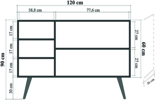 Μπουφές Mega Multi 120x36x90cm