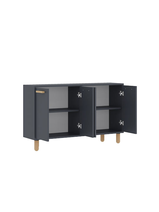 Sideboard Venedik Wooden Anthracite-oak 120x29.6x73.6cm