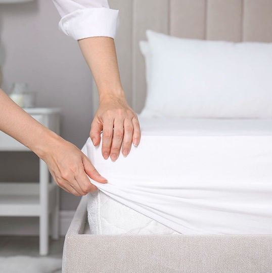 Kotonia Home Ranforce Angepasstes Hotel Bettlaken 100% Baumwolle Weiß