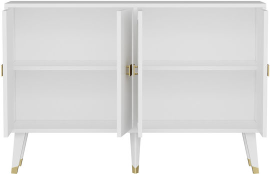 Μπουφές Derasi Ξύλινος White-gold 120x30x80cm