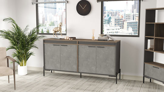 Μπουφές από Ξύλο & Μέταλλο Anthracite-brown 184x44.5x91.6cm