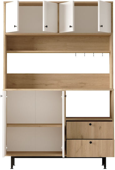 Μπουφές από Ξύλο & Μέταλλο Oak-white 120x35.5x180cm