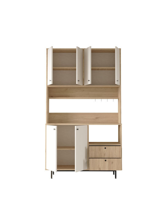 Μπουφές από Ξύλο & Μέταλλο Oak-white 120x35.5x205cm