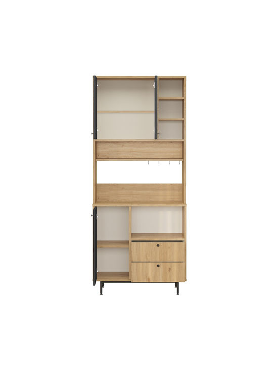 Μπουφές από Ξύλο & Μέταλλο Oak-anthracite 88x35.5x205cm