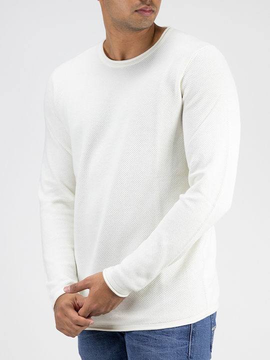 Langarm-Pullover Off White
