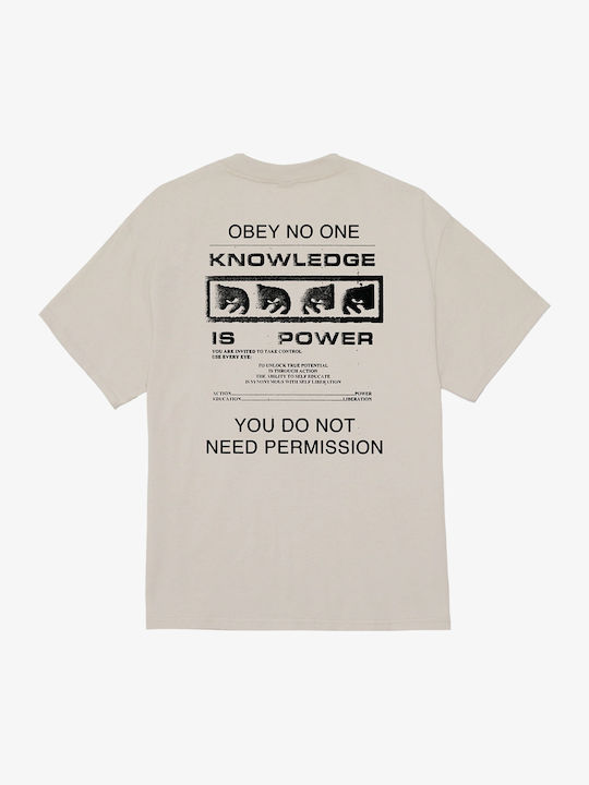 Obey Permission T-Shirt Silber Grau