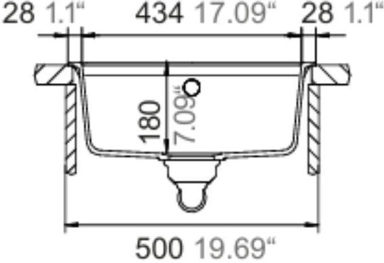 Schock Cristalite Chiuvetă Bucătărie Drop-In Din Granit Lichid L49xL51cm Gri