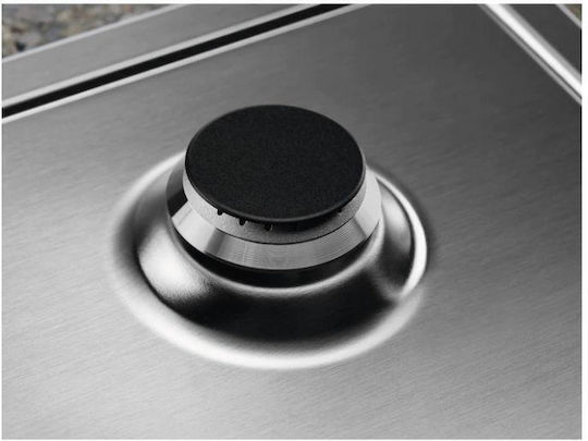 Electrolux Εστία Φυσικού Αερίου Αυτόνομη 59.5x51εκ. Ασημί