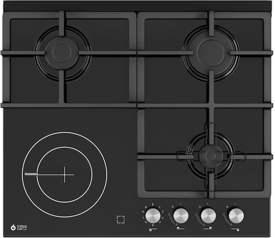 Thermogatz TGS 9441 CER Gas & Electric Cooktop Autonomous 59x52εκ.