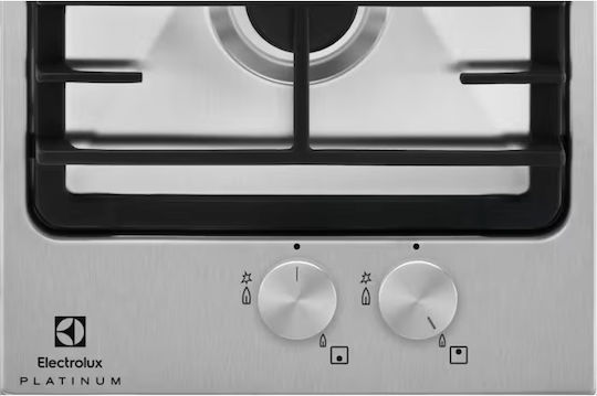 Electrolux Domino Εστία Υγραερίου Αυτόνομη Inox 29x51εκ. Ασημί