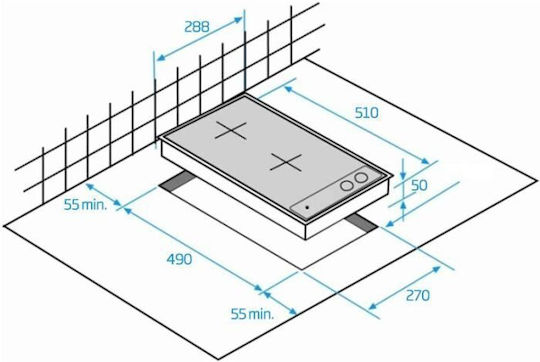 Beko Domino Επαγωγική Εστία Αυτόνομη 28.8x51εκ.