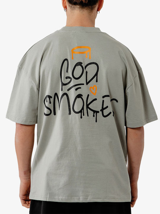 God Smokes T-Shirt Neutral Grau