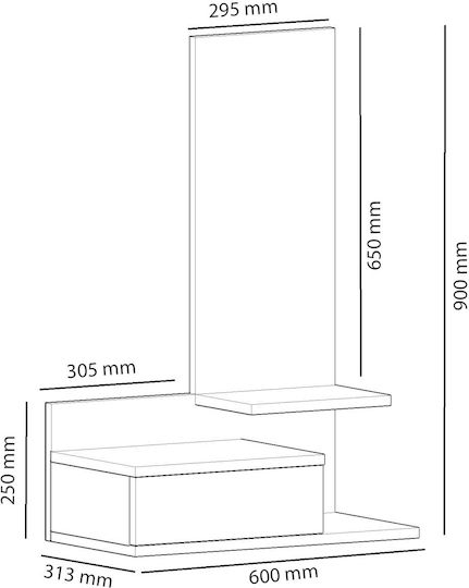 Mobilier de Intrare Oak-anthracite 60x31.3x90cm