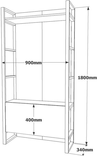 Мебел За Антре с Шкаф За Обувки Pine 161x35.5x180см