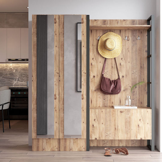 Мебел За Антре с Шкаф За Обувки Pine 161x35.5x180см