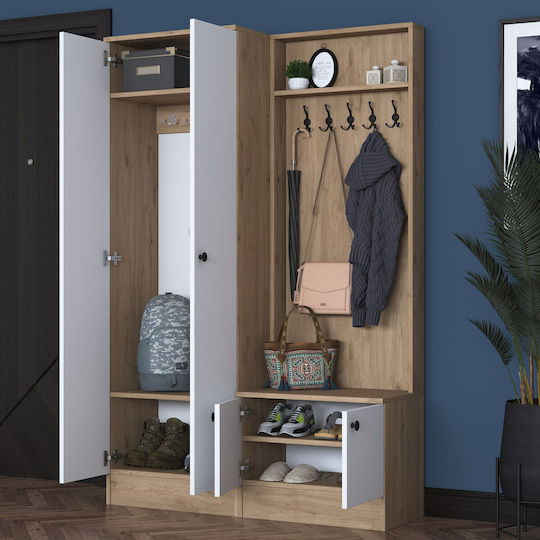 Entry Furniture with Shoe Rack White-walnut 119.6x35.5x182.8cm