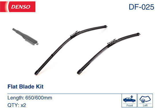 Denso Flat Blade Комплект Предни Чистачки за Автомобил 650мм/600мм