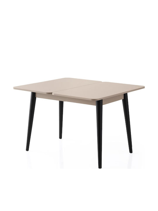 Dolunay Table Dining Room Extendable Wooden Light Mocha-black 100(+20)x60x75cm