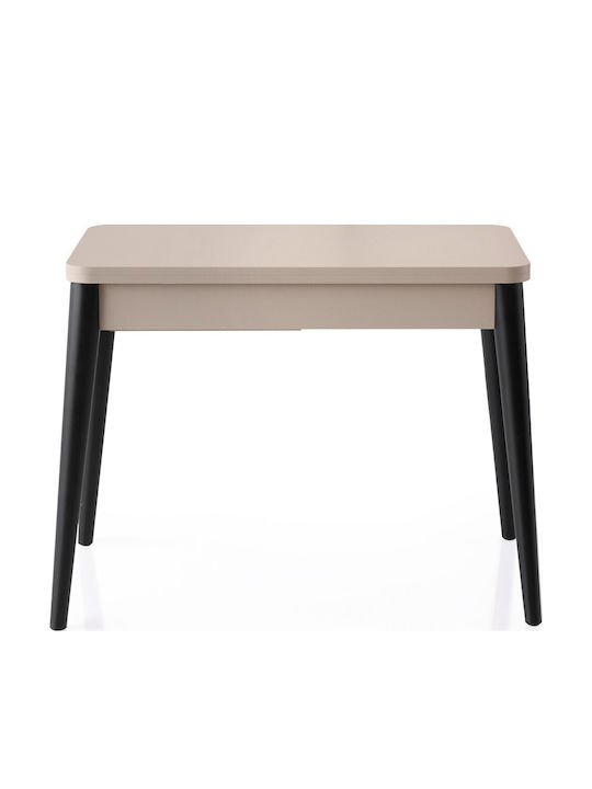 Dolunay Table Dining Room Extendable Wooden Light Mocha-black 100(+20)x60x75cm