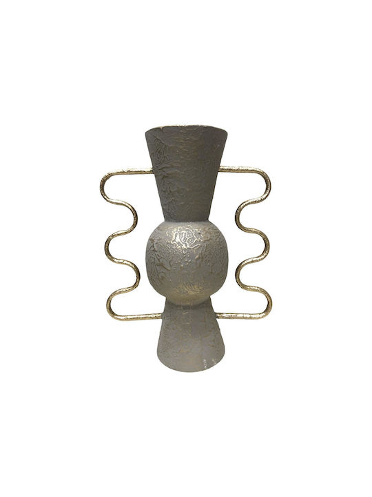 Zen Collection Metallic Green Vase With Gold Handles 30x15x40cm 51552