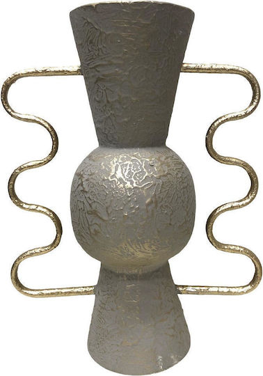 Zen Collection Βάζο Μεταλλικό Πράσινο Χρυσά Χερούλια 30x15x40cm 51552