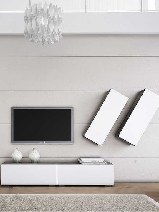 Smart No 5D Living Room TV Unit White L101xW45xH160cm