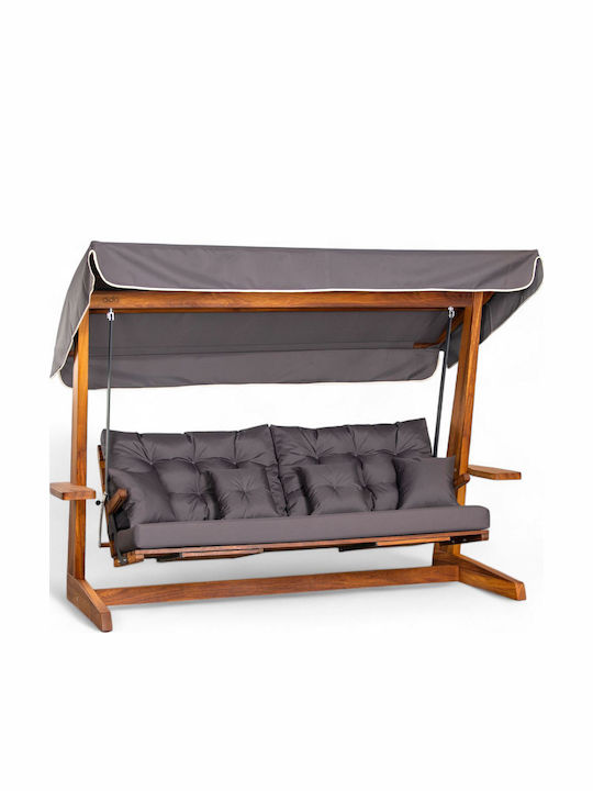 Luna Deluxe Wooden Swing Black L270xW139xH195cm