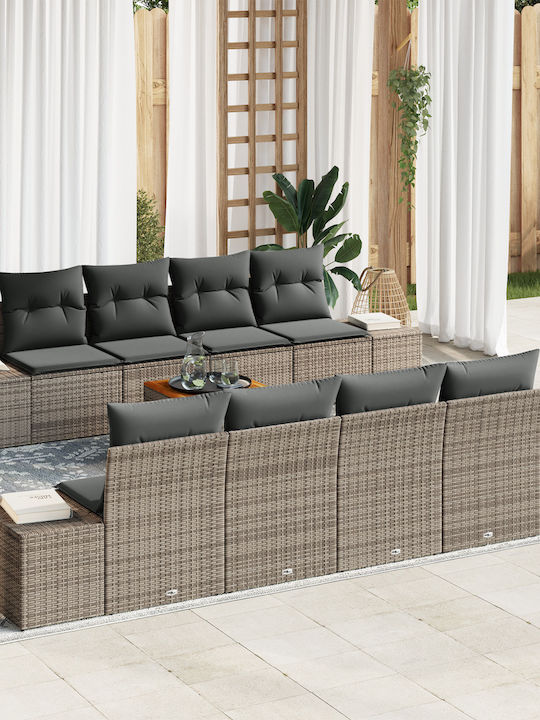 Zweisitziges Sofa Außenbereich Rattan mit Kissen 55x55x37cm