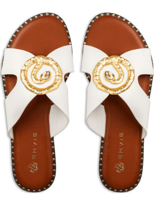 Flache Sandalen für Damen in Weiß Farbe