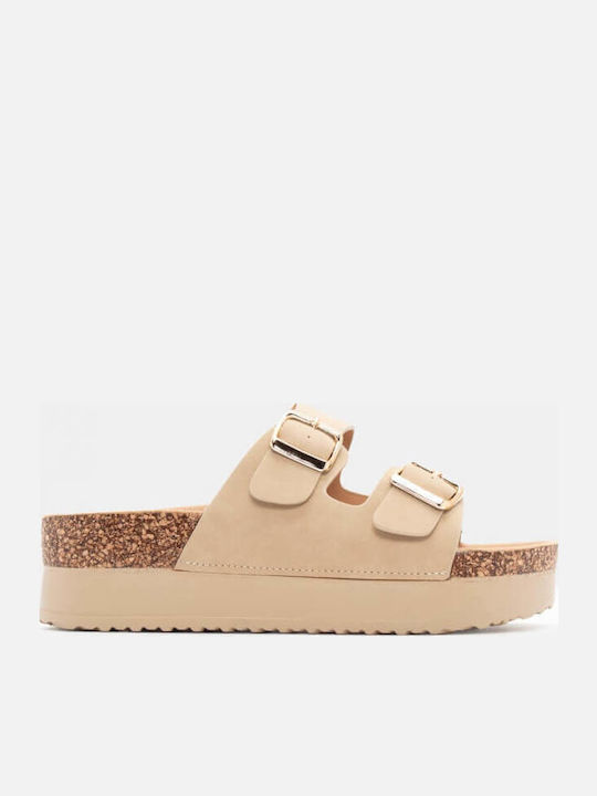 Γυναικεία Σανδάλια Flatforms Μπεζ
