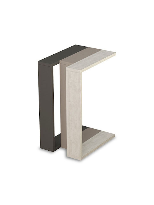 Rectangular Side Table Muju Wooden Beige L40xW30xH57cm.