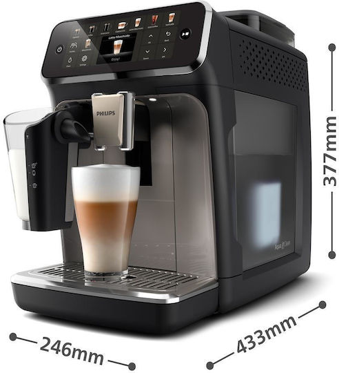Philips Series 5500 Automatic Espresso Coffee Machine 1500W Pressure 15bar for Cappuccino with Grinder Black EP5549/70