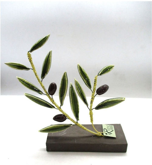 Rozos Ceramics Διακοσμητική Ελιά από Κρύσταλλο 11x14x15cm