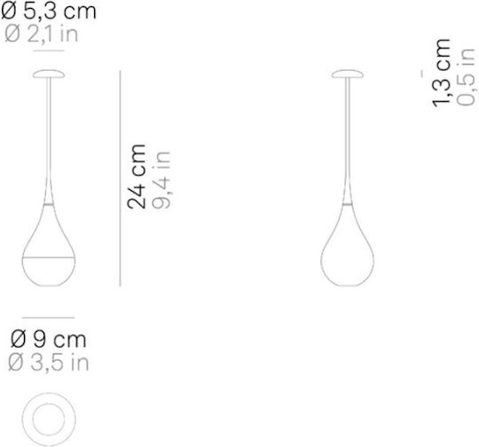 Zafferano Metall Tischlampe LED mit Weiß Schirm und Basis