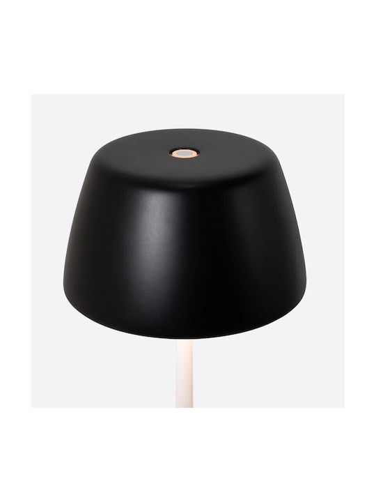 Zafferano Metall Tischlampe LED mit Weiß Schirm und Basis