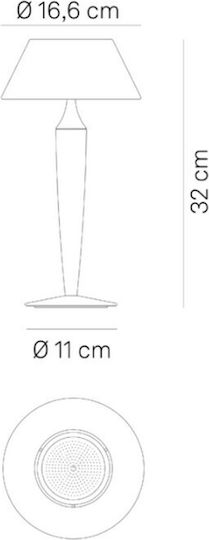 Zafferano Fabric Table Lamp LED with Gold Shade and Base