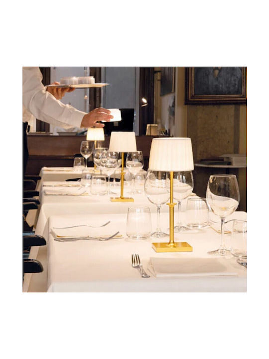 Zafferano Poldina Table Lamp LED with White Shade and Base