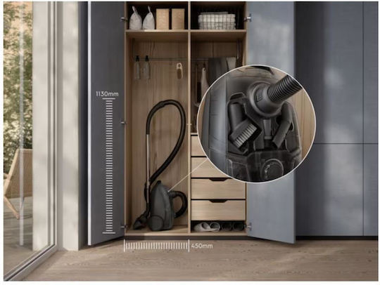 Electrolux EB31C1UG Ηλεκτρική Σκούπα 203W με Σακούλα 3lt Γκρι