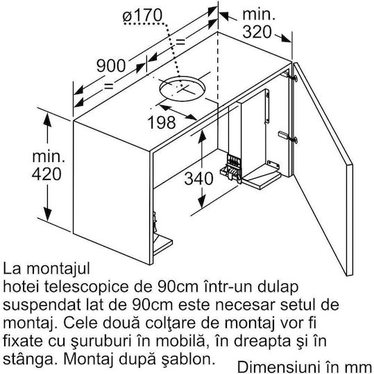 Bosch Glisantă Hotă 90cm Inox